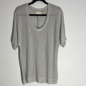 Banana Republic Heritage Shimmering silver grey Short Sleeve Top